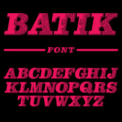 The traditional batik font used in Indonesia is unique and elegant.