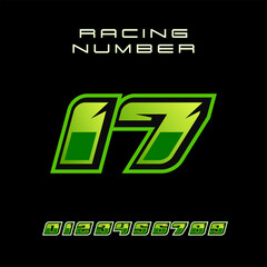Racing Number 17 Vector Design Template