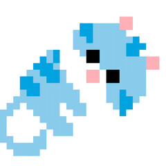cat cartoon icon in pixel style