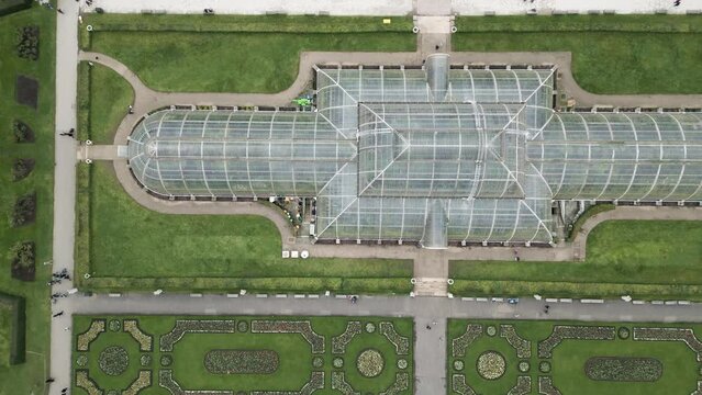 Aerial view of The Palm House, Kew Gardens, London, England
