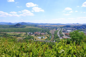 Fototapeta na wymiar view from Castle Hnevin in Most / Brüx, Czech republic