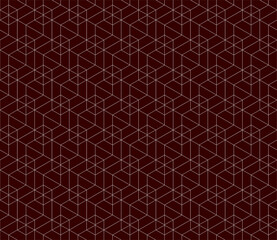 Vector seamless cubic hexagon pattern. Abstract geometric low poly background. Stylish grid texture.