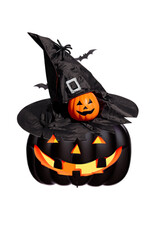 Halloween with witches hat on PNG background