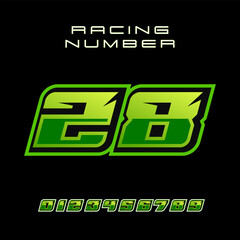 Racing Number 28 Vector Design Template