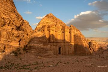 ancient temple in petra, jordan