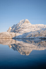 lake in the mountains in the Lofoten