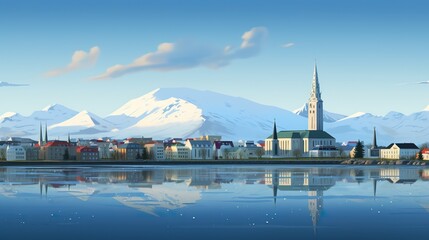 Iceland - Reykjavik (ai) - obrazy, fototapety, plakaty