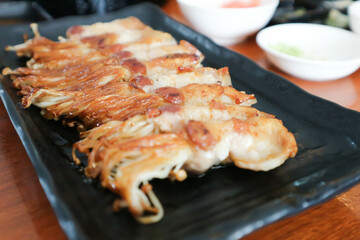 bacon wrapped hinoki, bacon wrapped mushroom or grilled bacon