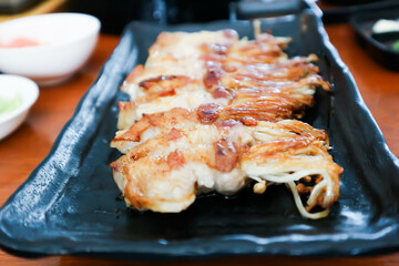 bacon wrapped hinoki, bacon wrapped mushroom or grilled bacon