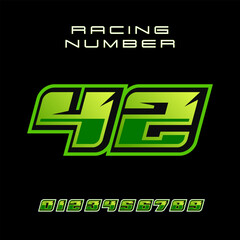 Racing Number 42 Vector Design Template