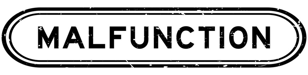 Grunge black malfunction word rubber seal stamp on white background