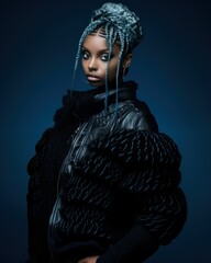 Fictional Black Woman Portrait. Generative AI.