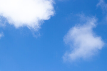 Clear blue color sky with white cloud background