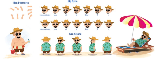 Set of police, cop design. Character Model sheet. Front, side, back view animated character. Policewoman character creation set with various views, poses and gestures. Cartoon style, flat vector © characterbazaar