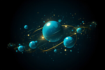 Illustration of planets, Generative ai