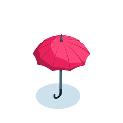 isometric open umbrella icon in color on a white background, reliable weather protection or in business