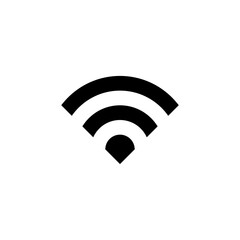 signal icon in black color on white background, wireless connection or technology