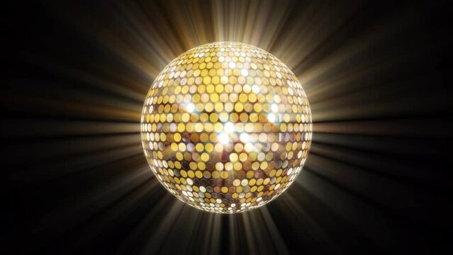 A disco glitter golden ball