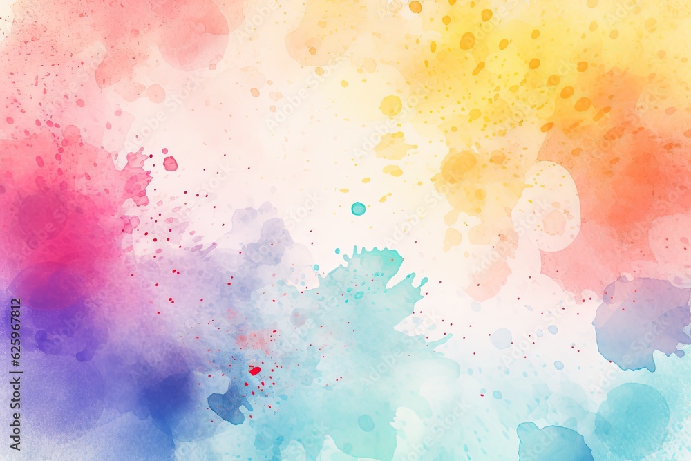 Poster rainbow blobs watercolor pattern on white background. abstract grunge texture. generative ai