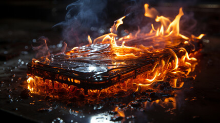 Flammendes Mobiltelefon: Überhitzungsgefahr