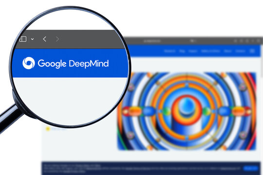New York, USA - 21 July 2023: DeepMind logo close-up on website page, Illustrative Editorial.