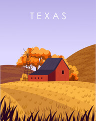 Texas ranch travel poster.