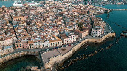 Aerial photo of the town of Syracuse in Sicily. © neil