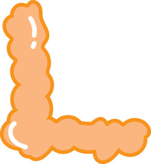 Bubbles Style Alphabet Letter L , Ransom Note Balloon Cutout Capital L