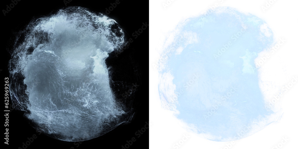 Poster isolated water splash on black and transparent background. refreshing and invigorating, perfect for 
