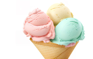 Ice cream in a cone, generative AI 