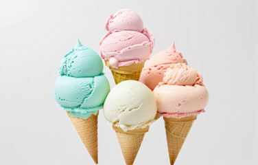Ice cream in a cone, generative AI 