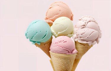 Ice cream in a cone, generative AI 