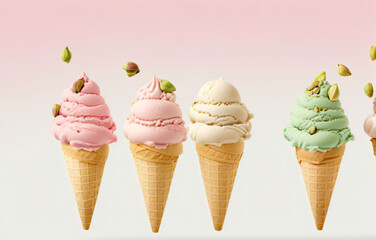 Ice cream in a cone, generative AI 