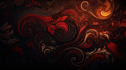 background with swirls and leaf pattern