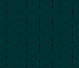 Vector seamless cubic hexagon pattern. Abstract geometric low poly background. Stylish grid texture connect the dots.