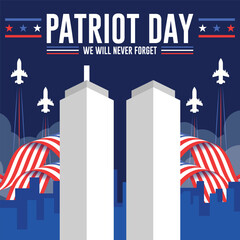 9 11 patriot day flat background template