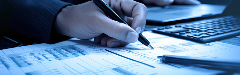 a professional banner background image for a financial executive profile specialized in Controller