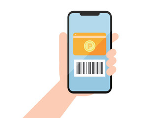 ポイントが表示されたスマホを持つ手