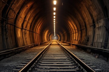 Fototapeta premium Modern railway tunnel. train technology concept.