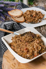 Bigos - sauerkraut stewed with meat, dried mushrooms and sausage.