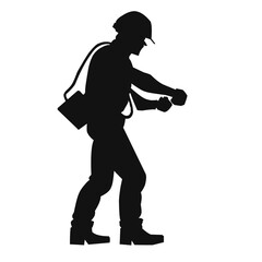 construction worker silhouette vector illustration