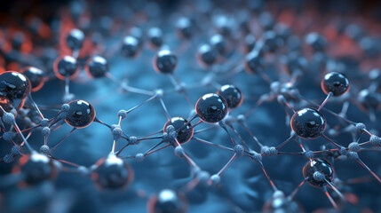 Molecular structure illustration close up on background, Generative AI