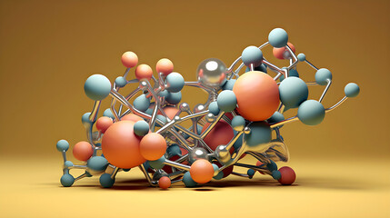 Molecular structure illustration close up on background, Generative AI