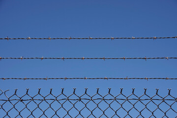Barbed Wire and Chainlink Security Fence