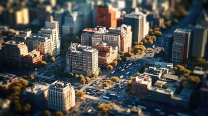 Fototapeta premium minature city aerial shot