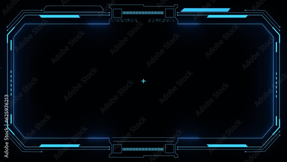 Poster high tech screen digital hologram window box border frame scifi digital screen. hologram panel virtu