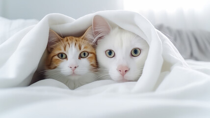 Katze unter einer Decke. Generiert mit KI