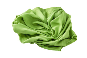 Crumpled Green Cotton Napkin Isolated Png. Generative AI