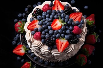 Obraz na płótnie Canvas Tasty cake with berries 