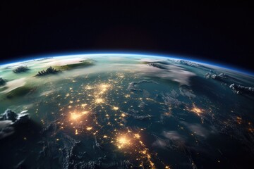 the earth at night as seen from space